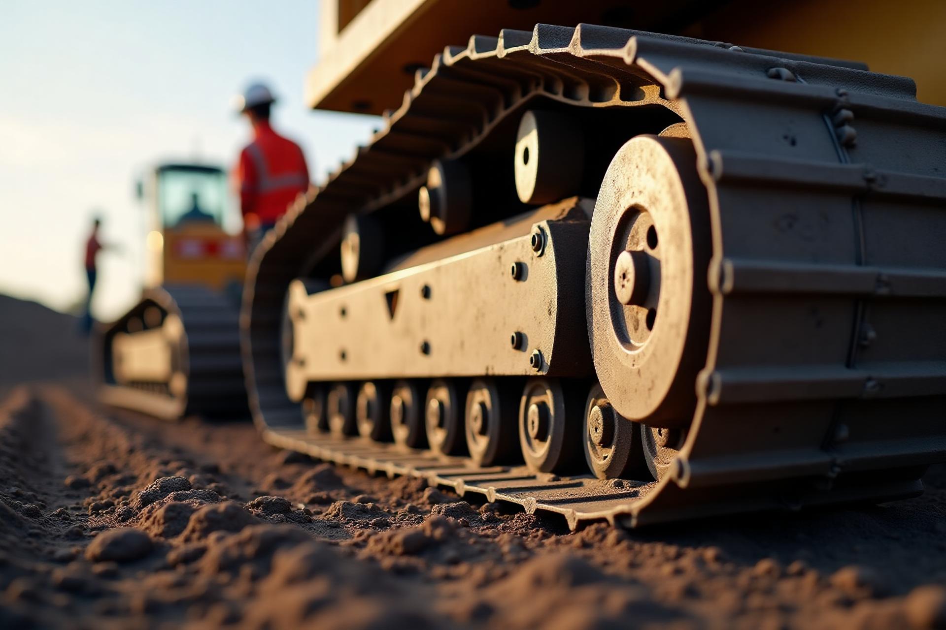 Construction equipment on an active jobsite